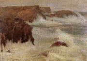 Wladyslaw Podkowinski Rough Sea at Belle-lle oil painting